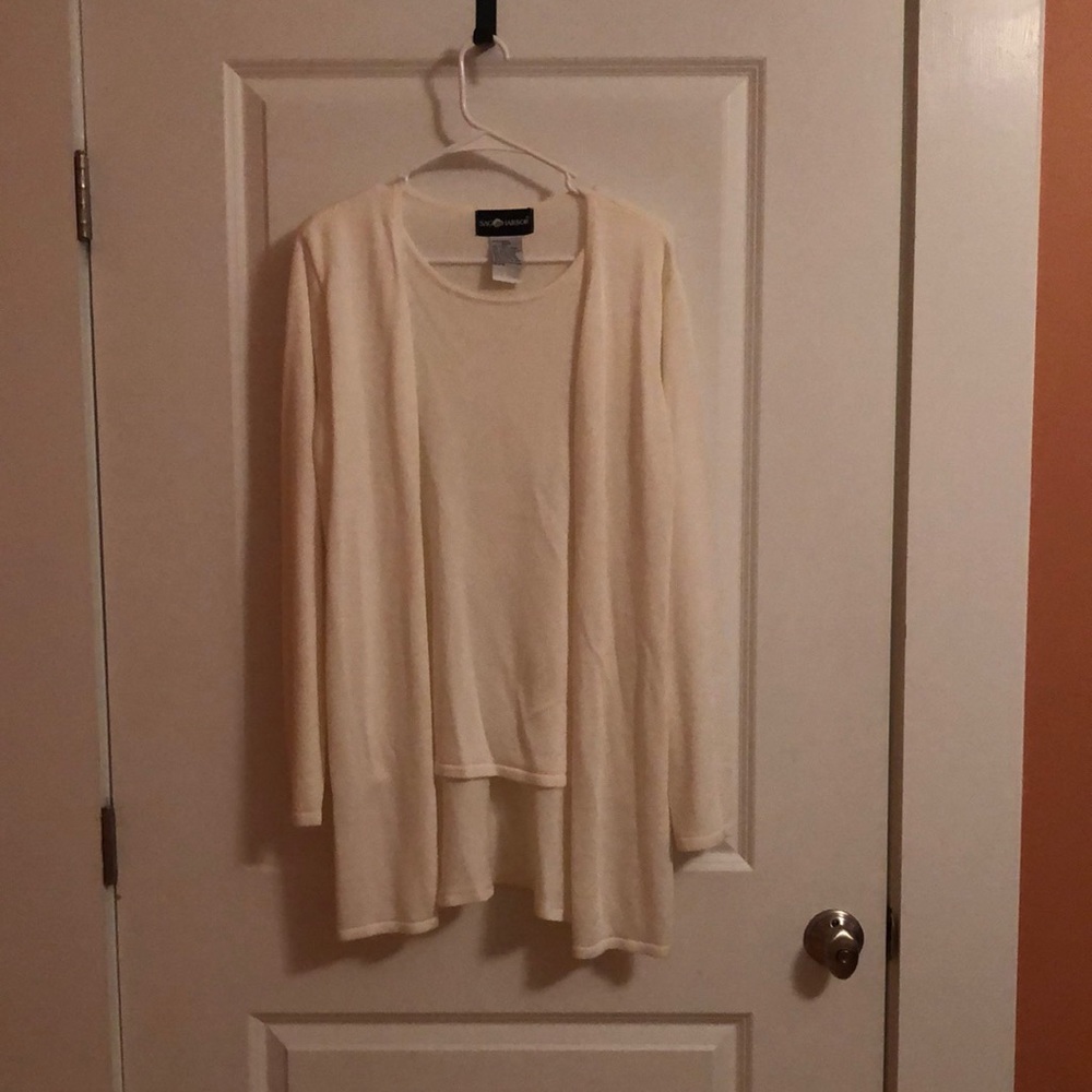 Cream sweater/top 2 in 1